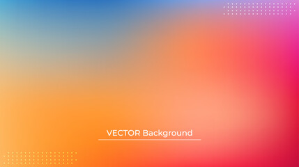 Smooth and blurry colorful gradient mesh background. Modern bright rainbow colors. Easy editable soft colored vector banner template. Premium quality