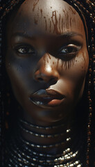 Young african woman close up