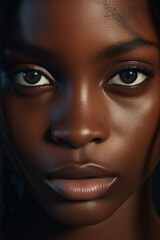 Young african woman close up