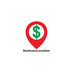 money dollar pin location business icon vector