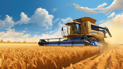 Obraz premium harvest combine farm