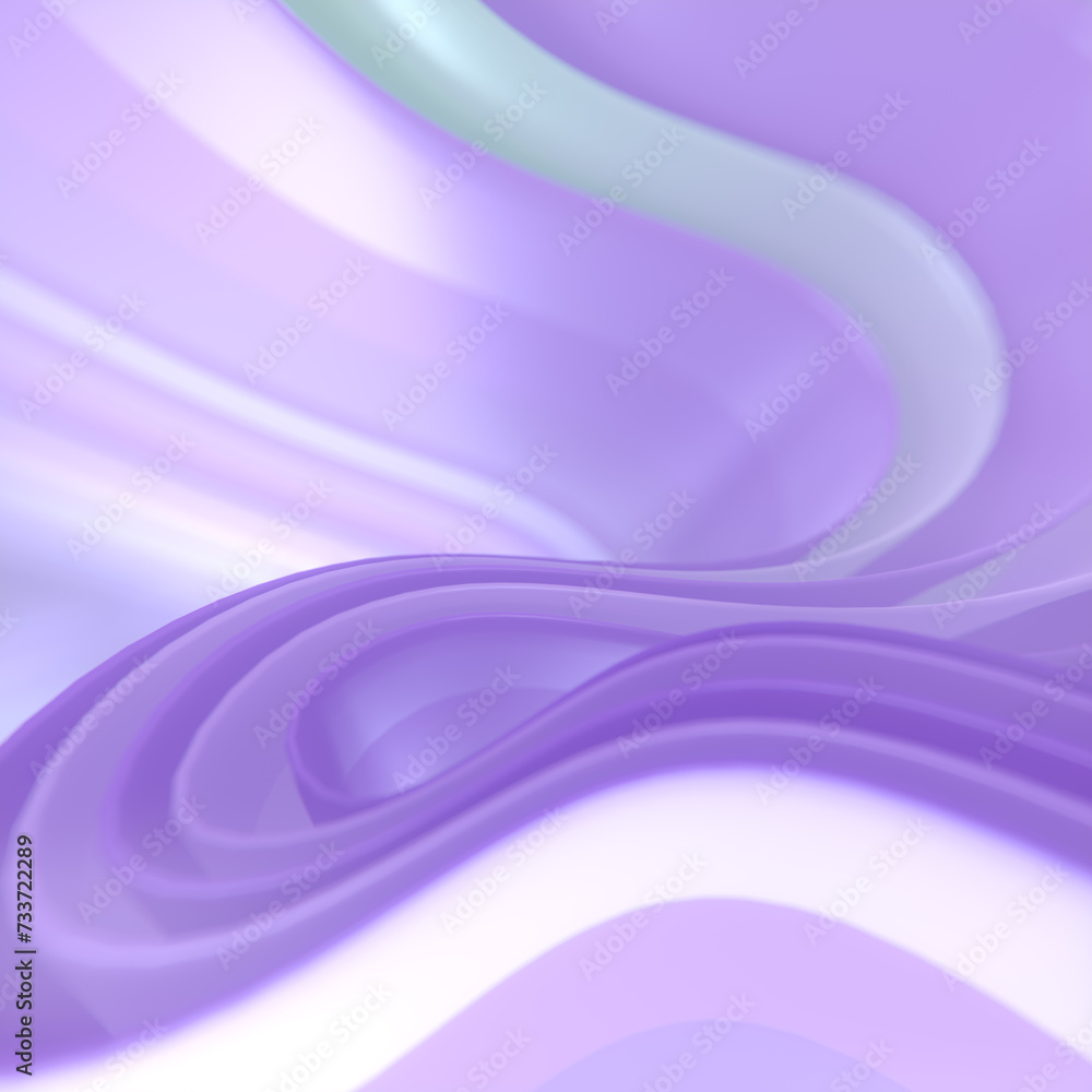 Aufkleber magical waves of colorful fabric stripes in the wind abstract digital illustration. 3d rendering