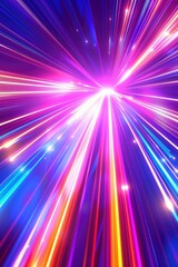 Obraz premium Speeding Neon Rays Abstract Vertical Glowing Background with Dynamic Light Lines