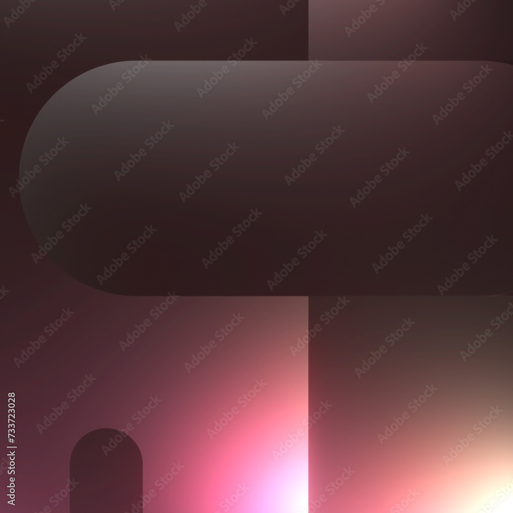 Poster Digital illustration in a modern style with geometric pattern. 3d rendering