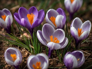 crocus flowers in the garden generated by AI tool