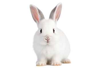 White Cute Rabbit Isolated On Transparent Background