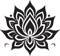 simple lotus flower line art vector illustration