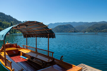 Landscape of Lake Bled  in Slovenia