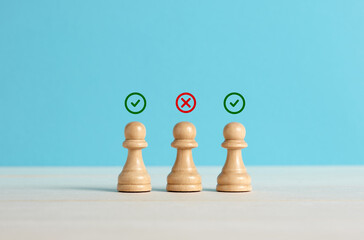 Firing an employee with bad or poor performance. Staff reduction and performance evaluation.
