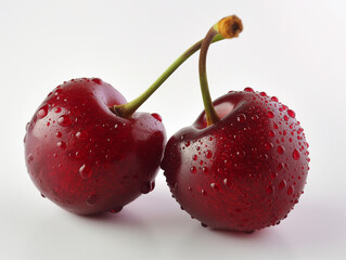 cherries on a white background