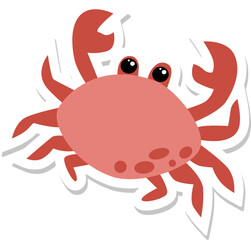 Cute cartoon crab sticker design