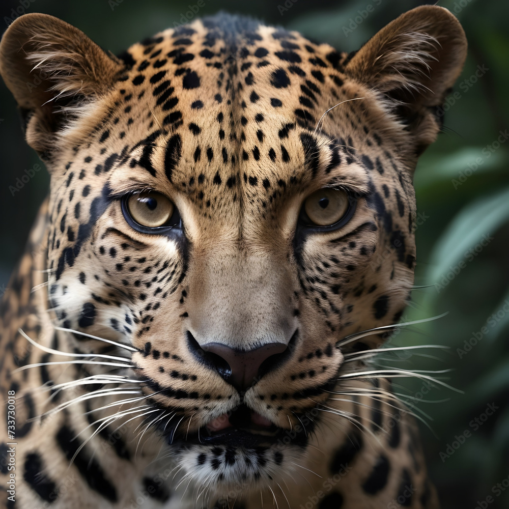 Wall mural close up of a leopard..