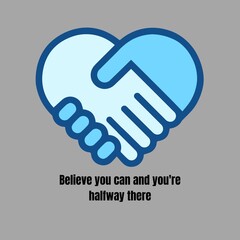 handshake icon vector illustration motivational quotes 
