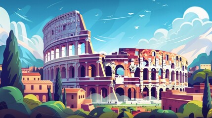 Colosseum vector illustration