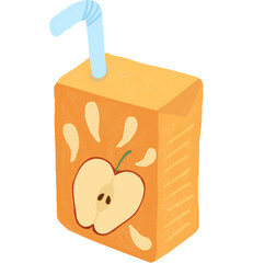 juice box clipart. illustration on transparent background
