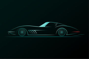 Car silhouette. Vector illustration of a sports car.