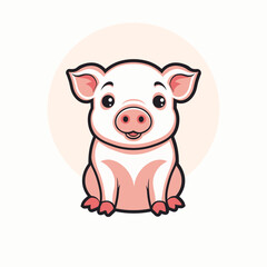 Pig cartoon icon. 