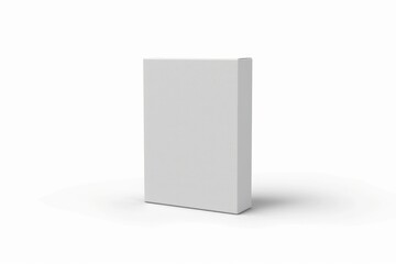 White slim cardboard box template for chocolate, crayons, pencils. Mock up template on isolated white background,  illustration - obrazy, fototapety, plakaty