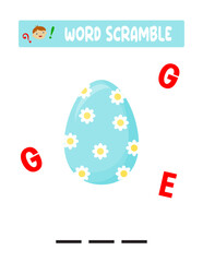 Word scramble. kid's educational games. Easter Game