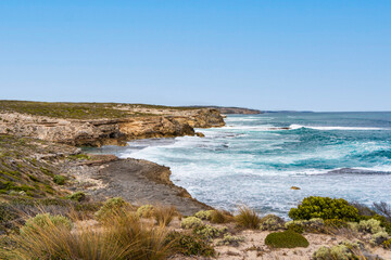 Rugged coastline of Kangaroo Island at Little Sahara
