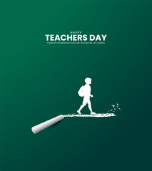 Happy Teachers Day. Creative  Design for banner poster, 3D Illustration