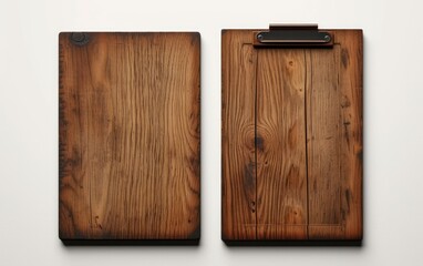 brown wooden menu dark band clipboard