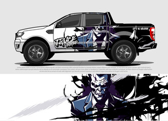 car livery design vector. abstract race style background with Zombie concept for vehicle vinyl sticker wrap
