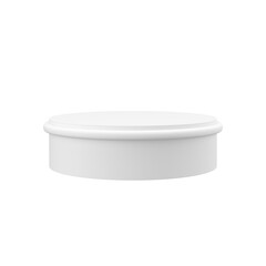 Empty cylinder podium 3D object transparent background. Outstanding white podium for product and cosmatic presentation. PNG file 3D rendering.