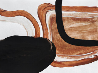 Black and brown modern background. Abstract art painting.