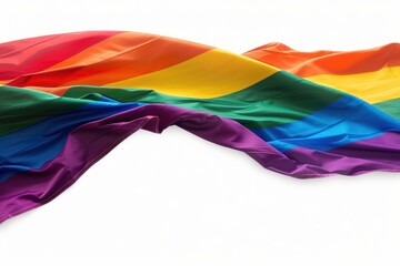 Part of the rainbow flag or LGBTQ flag is on a transparent background. Pride month