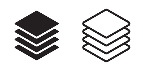 Layers icon symbol set basic simple flat design