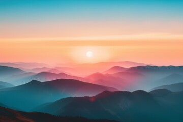 sunset in mountains