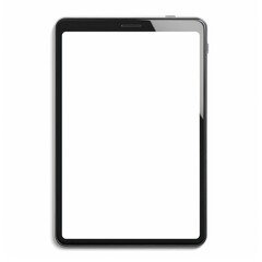 Tablet mockup with blank screen. Silver tablet display template isolated on white or transparent background.