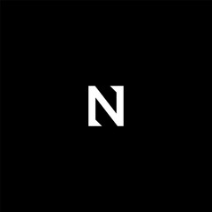 N initial Letter Logo design vector minimalist icon design