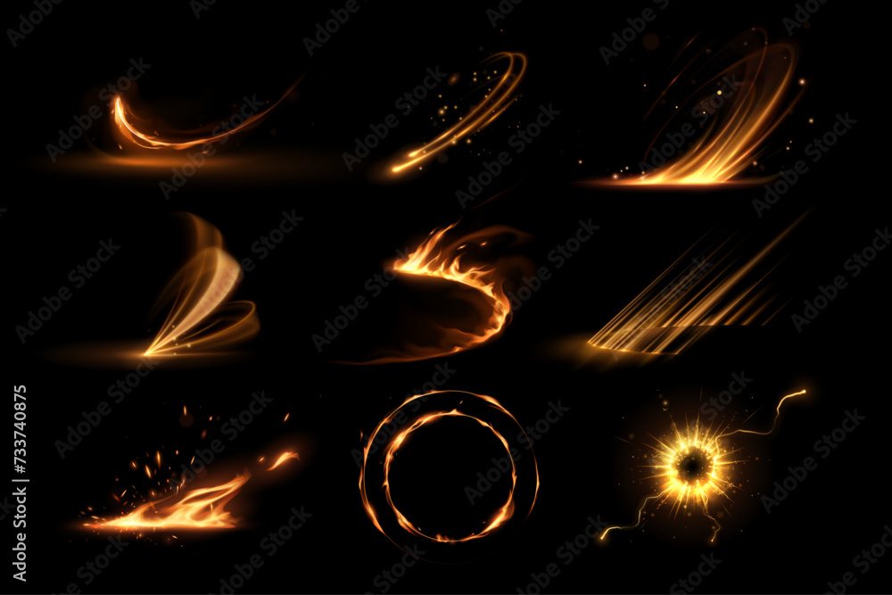 Canvas Prints light and fire effect set