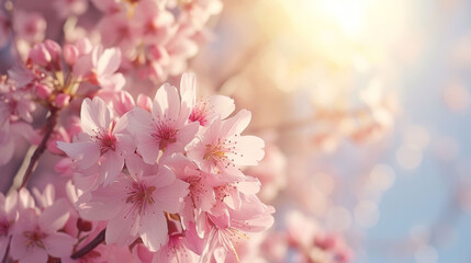 Close-Up of Pink Flowers on a Tree