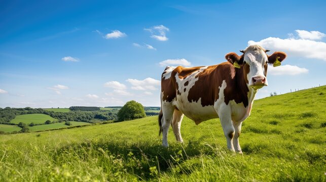 grass cow in field