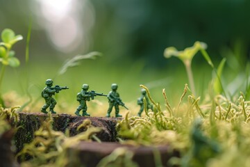 little green man army on duty