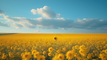 Obraz premium Rapeseed field in full bloom,