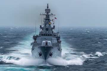 CORVETTE - A warship of the German Navy is sailing on sea