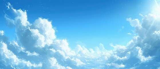 Fototapeta na wymiar sunny day anime cloud painterly 1