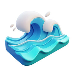 3D Rendered Illustration of Ocean Wave on White Background