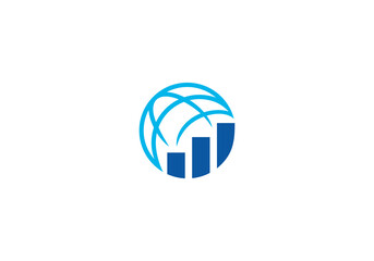 simple globe financial logo. creative diagram accounting icon design