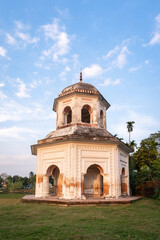 Vertical view of ancient octagonal Jagannath aka Roth temple, Puthia, Rajshahi, Bangladesh