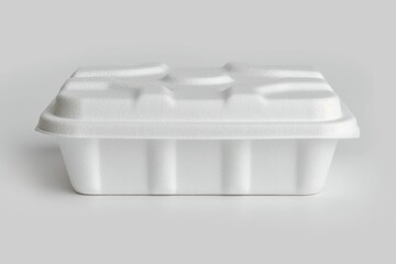 white styrofoam box isolated with clipping path for mockup