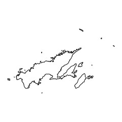 Northern Division map, administrative division of Fiji. Vector illustration.