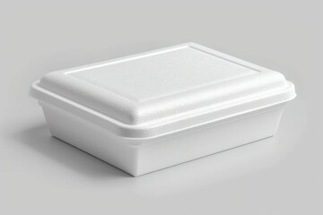 white styrofoam box isolated with clipping path for mockup