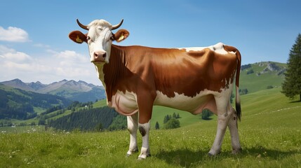 Fototapeta na wymiar farm jersey cow