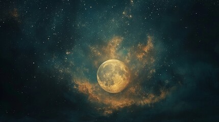 Obraz na płótnie Canvas Moon and stars.