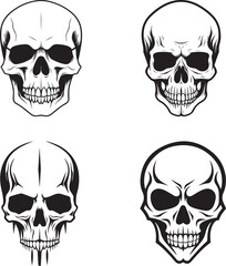 hand drawn sugar skull set vector illustration